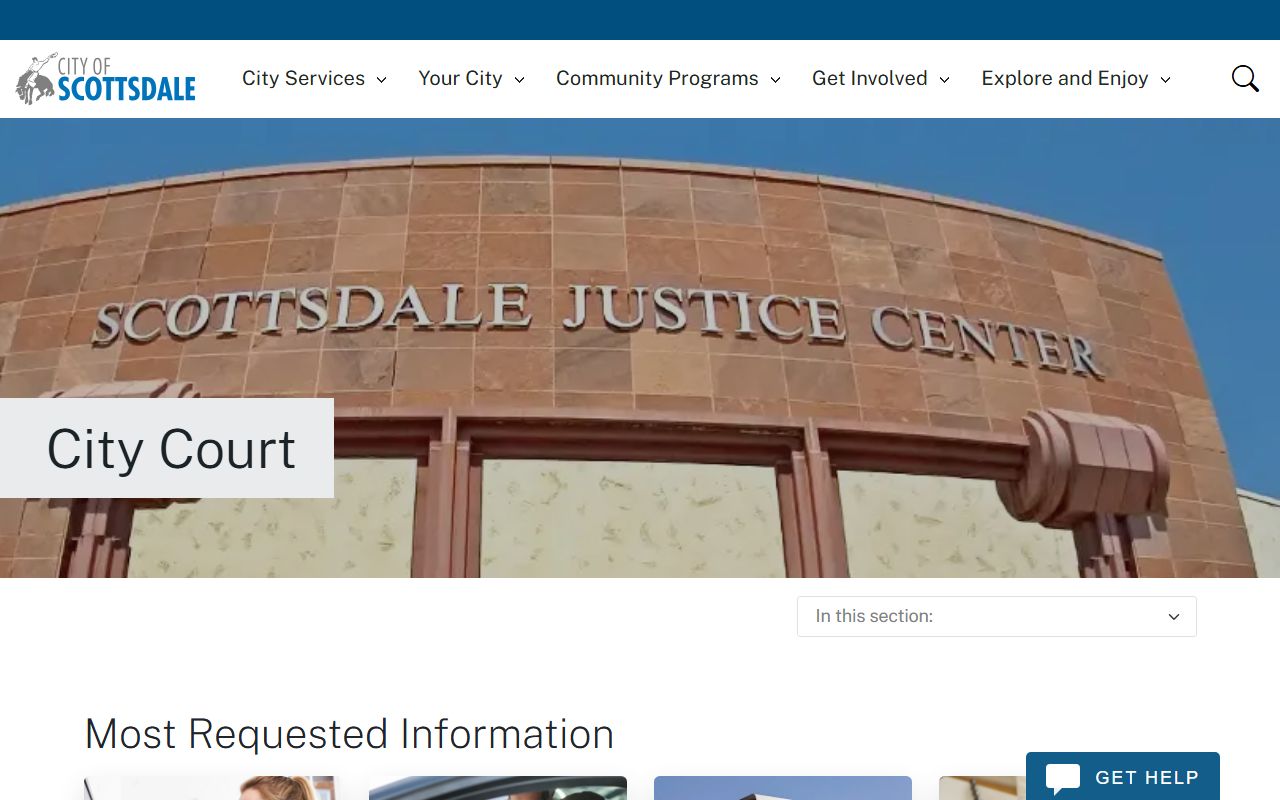 Scottsdale City Court homepage