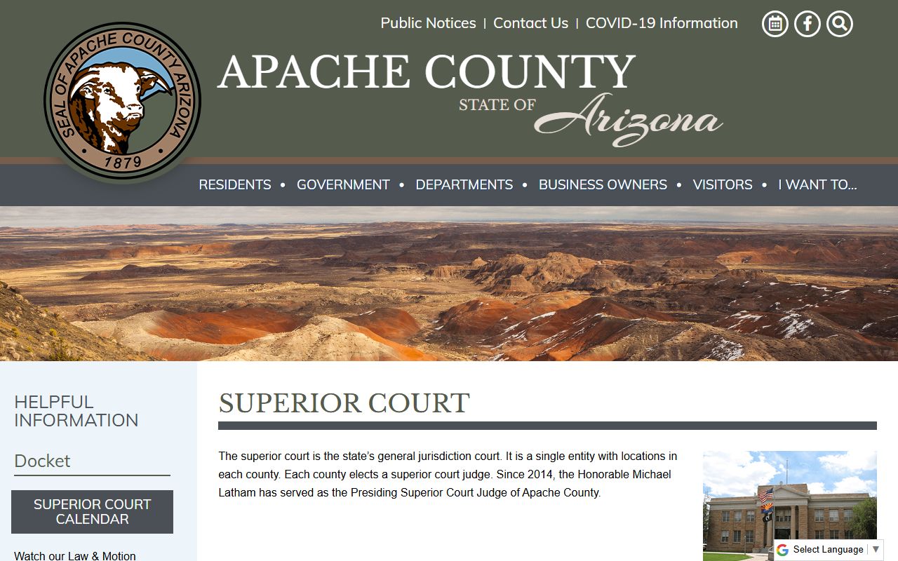 Apache County Superior Court overview and services