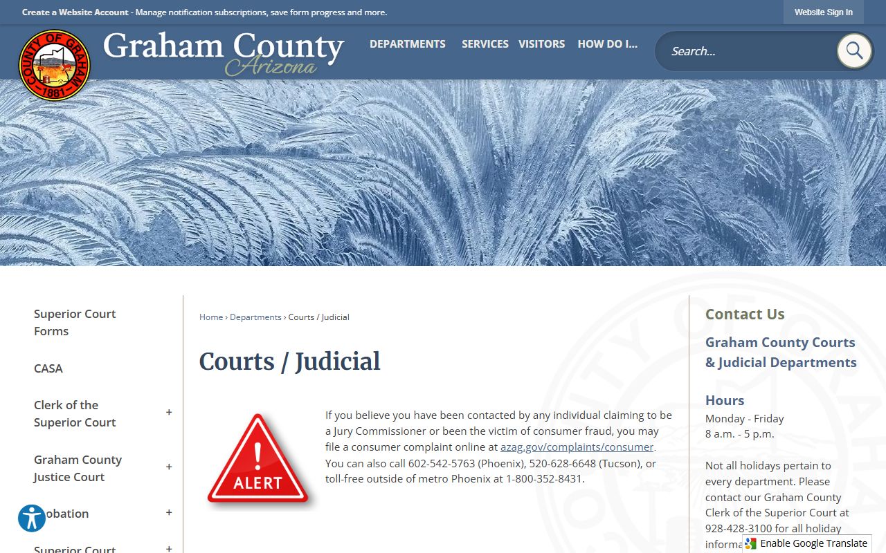 Graham County courts and judicial directory