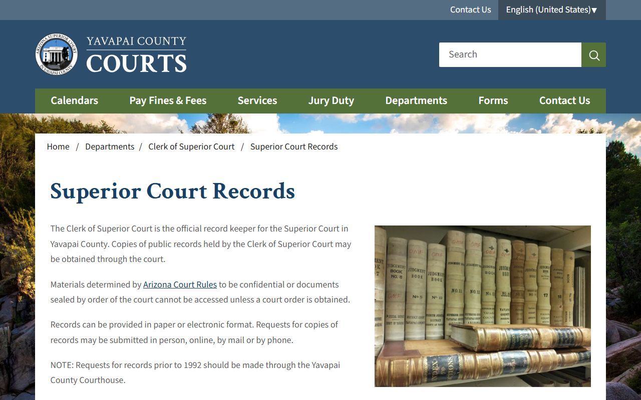 Yavapai County records request instructions and procedures